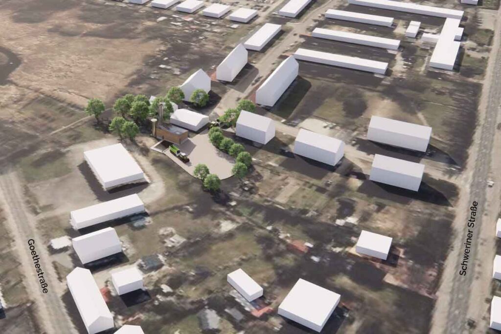 Geplante Lage der Heizzentrale im Wohnquartier Rehna-Süd