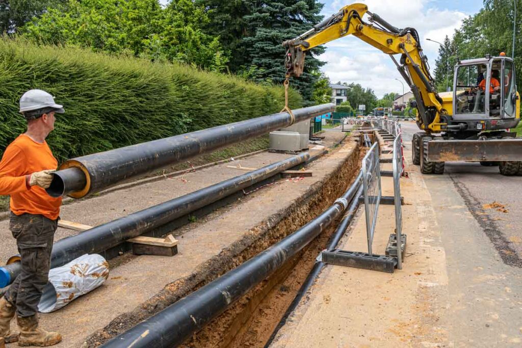 Wärmenetz Rohrverlegung